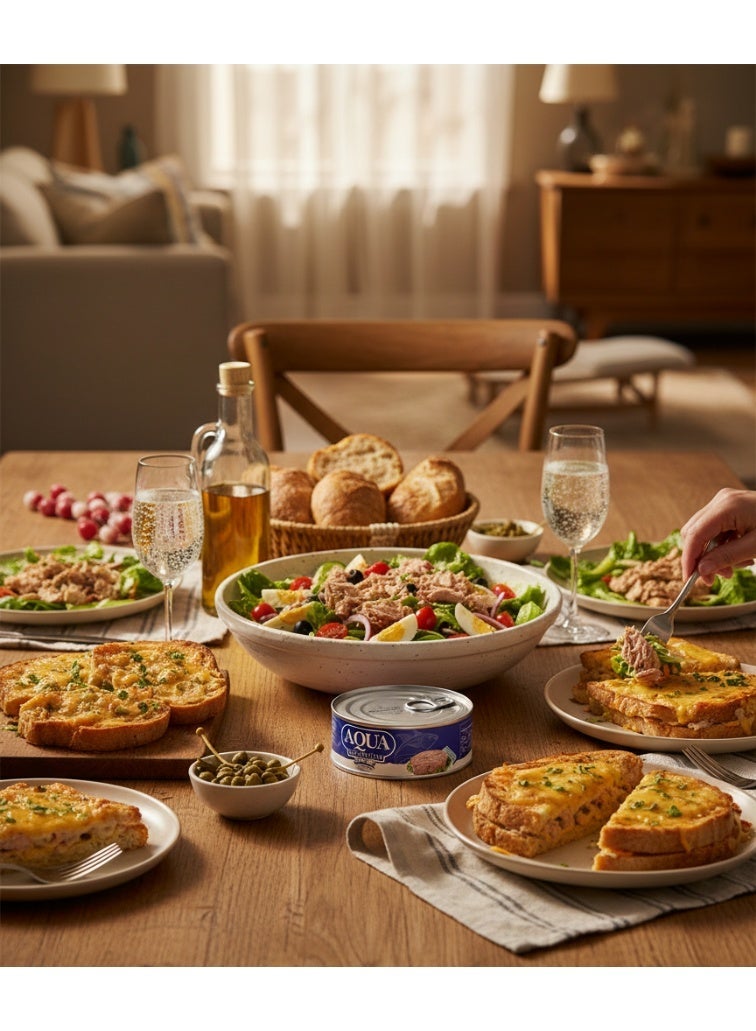 AQUA PREMIUM Chunk Tuna Light Meat easy open 140grams Pack of 2 - Image 3